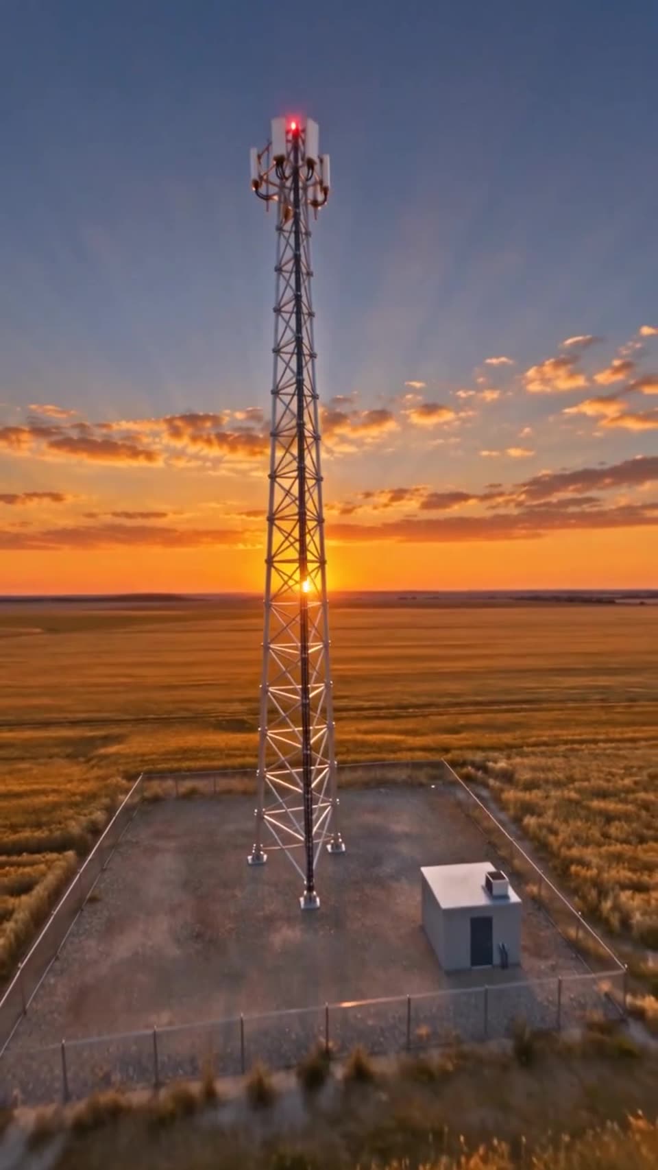 Telecom tower and ground work at a construction site
